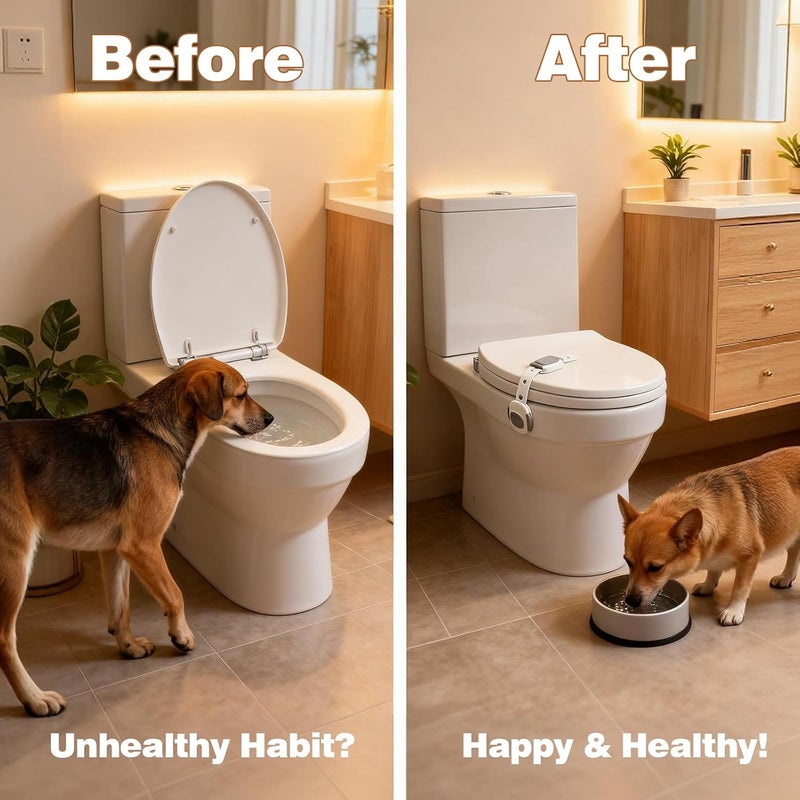 SKYROKU Baby Proof Toilet Lock (4-Pack) - Child Safety Cabinet Locks for Toilet Seat, Drawers, Fridge, Doors | Easy Install with Strong 3M Adhesive | Non-Toxic & Adjustable Strap for Toddler & Pet Safety - Image 4